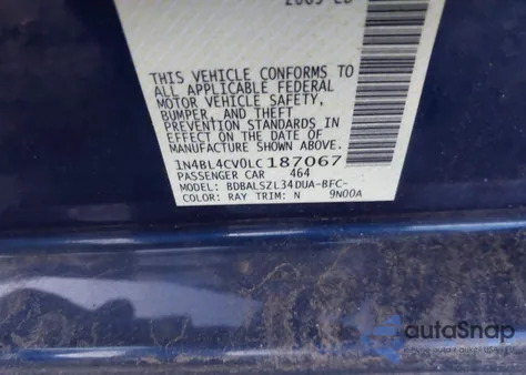 2020 Nissan Altima Sr Fwd z USA, uszkodzony, nr VIN 1N4BL4CV0LC187067